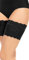 Glamory Damen Weites Bein Stulpen Anti Chafing Oberschenkelbänder G - 50374, Geblümt, 100 DEN, Gr. XXX-Large (56-58), Schwarz (Schwarz)
