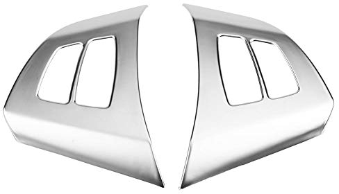 KIMISS 2pcs Chrom Lenkradknopf Rahmen Dekoration Abdeckleiste für X5 E70 2008-2013