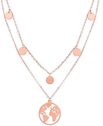a little something® Halskette Noord | Damen Layer Kette mit 18 Karat Vergoldung (Gold & Roségold) | Inklusive nachhaltiger Geschenkverpackung mit FSC®-Zertifikat
