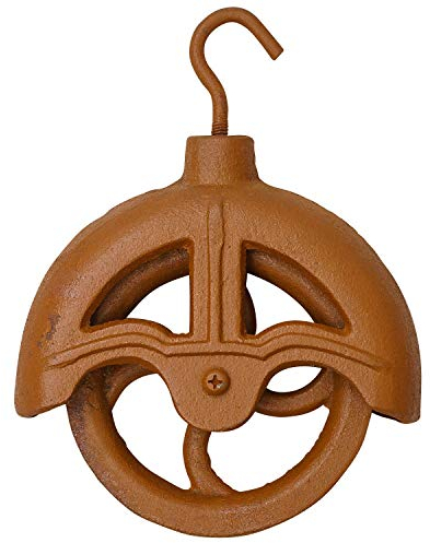 Flaschenzug Umlenkrolle Riemenscheibe Eisen Rost Werkzeug Antik-Stil 17cm
