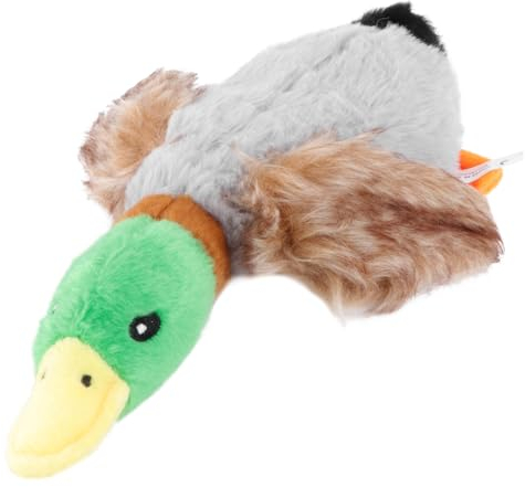 Amosfun Hund Plüschtier Hund Quietschspielzeug Interaktive Ausgestopfte Kauspielzeug Plüsch Quietscher Hundespielzeug Ente Backenzahn Spielzeug Zahnen Reinigungsspielzeug für Weihnachten