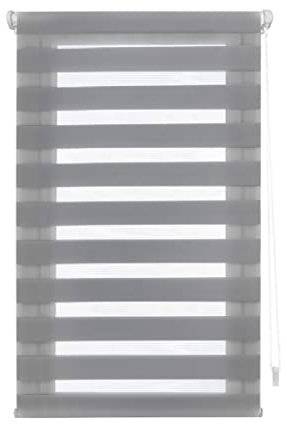 Blindecor - Indus doppelrollo klemmfix ohne bohren - duo rollo klemmfix Silbergrau - 95 x 130 cm(Breite x Länge) Stoffgröße 92 x 125 cm