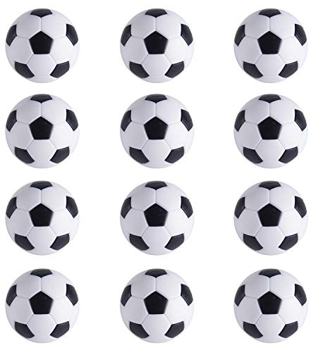 RAYNA GAMES 12 Stück Kickerbälle, Reguläre GrößeTischfußball Kickerbälle Tischfußball, 36mm Tischfussball Ersatzbälle für Erwachsene Kinder Fußball Tisch Spiel - Shwarz