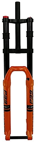 KANGXYSQ Bike Suspension Air Fork Double Shoulder Fork 29 27.5 Air Oil Lock Straight Downhill fork (Color : Orange, Size : 29inch)
