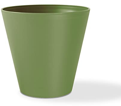Teraplast Estoril Durchmesser 18 cm – Übertopf für Innen- und Außenpflanzen aus mattem Kunststoff, Farbe Olive, 100% recycelbar, für den Innen- und Außenbereich