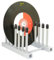 AUXPhome Vinyl Record Storage Holder - Grey - Silicone - 6 LP Albums (7 and 12) - Adaptable to Various Record Formats