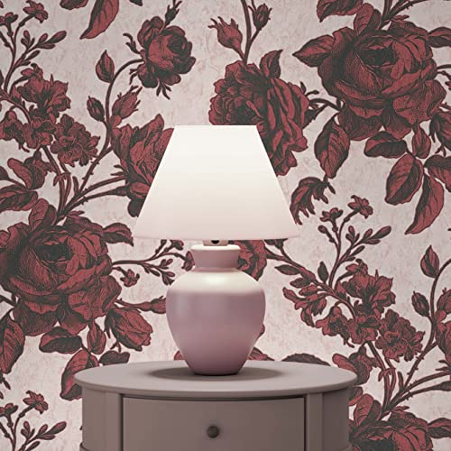 TADESSI Tapete Blumen Lenni M1-No.1841 Vliestapete Rot Rosa Floral Natur für Wohnzimmer Schlafzimmer Küche