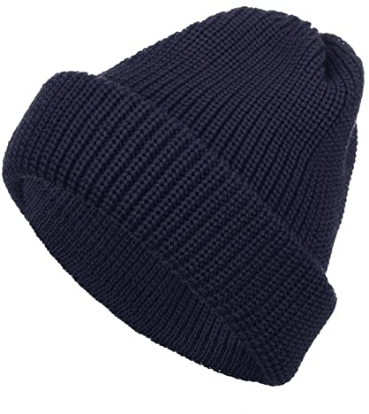 FRIESEN Friesennerz Unisex Rollmütze 'CPT. Spelunke' aus 100% Schurwolle - Wollmütze Strickmütze für Damen und Herren in Blau