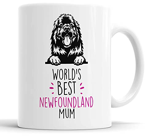 Faithful Prints Newfoundland World's Best Mum | Mug Gift | Dog Mug for Birthday Christmas | Friend, Mum, Auntie, Sister Ceramic Cup