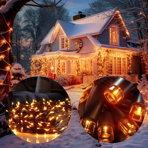 MONZANA® Lichterkette 200 LED 20m Innen Außen IP44 Stromsparend Stecker Leuchtkette Weihnachten Weihnachtsbeleuchtung Weihnachtsdeko Girlande Warmweiß