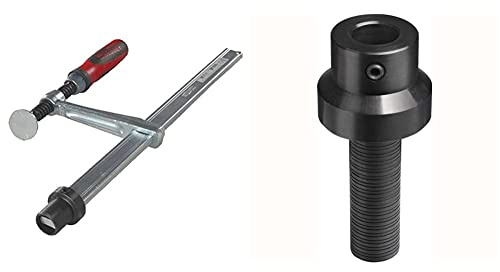 Bessey Spannelement mit fixer Ausladung TW16 200/100 (2K-Kunststoffgriff) & Werkbank-Adapter TW16AW19