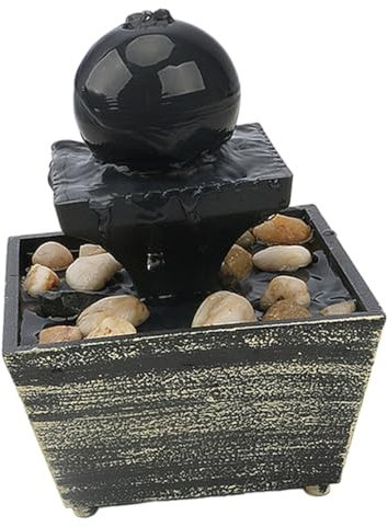 Garneck Water Basin Decoration Fengshui Waterfall Indoor Fountain Calming Waterfall Water Fountains Indoor Zen Garden for Desk Waterfall Fountain Tabletop Desktop Office Fountain Water Abs