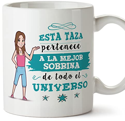 MUGFFINS Tazas para SOBRINA - En Español - Mejor Familia del Universo - 11 oz / 330 ml - Regalo original y divertido