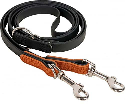 Farm-Land Führleine für Hunde Schwarz/Braun, 2 m, Wasserfest und Robust