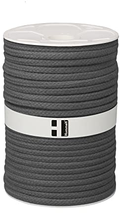 Hummelt® SilverLine-Rope Baumwollseil Baumwollkordel (H) 10mm 50m grau auf Rolle