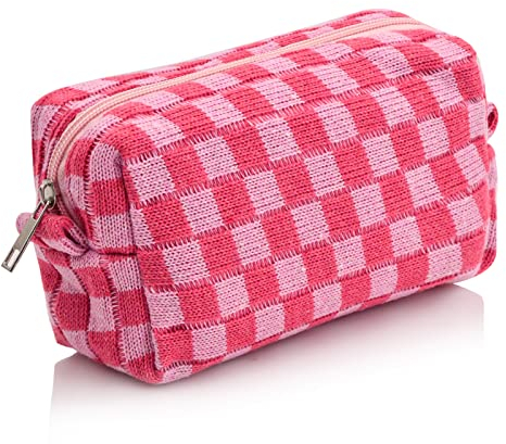 Trousse de Maquillage Trousse de Toilette Voyage Accessoires Petite Trousse de Toilette Voyage Pochette Voyage Makeup Bag pour Pinceaux Maquillage (Rose)
