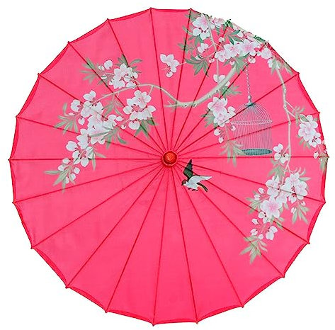 Oshhni de Baile clásico Chino japonés de Seda Sombrilla Parasol Oriental 32 de Papel engrasado para Recitales de Baile, Estilo b