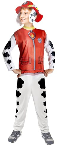 Ciao Marshall costume déguisement garçon original Paw Patrol La Pat' Patrouille (Taille 5-7 ans) avec chapeau et mini-lampe de poche