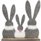 HERZWILD Filz Hase Aufsteller für Ostern, Osterhase Figur Holz osterndeko Osterhase zum Hinstellen (3hase)