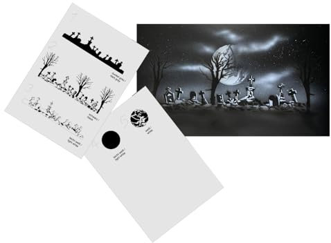 AS-358 Friedhof/Cemetery Step by Step Airbrushschablone Größe XL