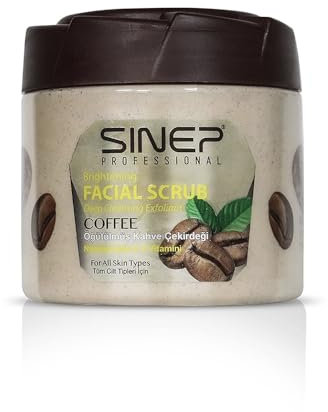 SINEP Professional Aufhellendes Gesichts- und Körperscrub – Peelingbehandlung mit Kokosextrakt und Niacinamid für strahlende Haut – 400 ml (400 ML, Kaffee)