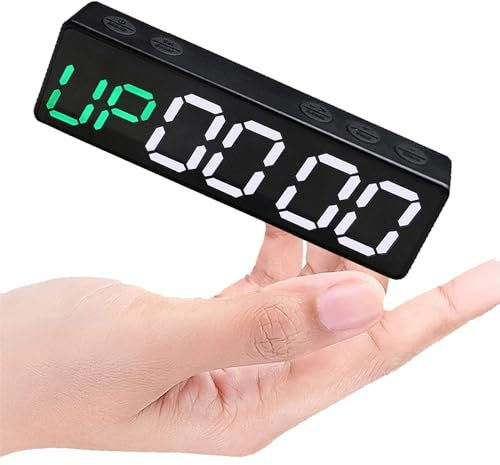 Minuterie de gymnase de LED, Mini minuterie de compte à rebours d'intervalle de gymnastique Portable avec batterie rechargeable et colonne vertébrale magnétique intégrée, RBQ20Mini pour le fitness à d