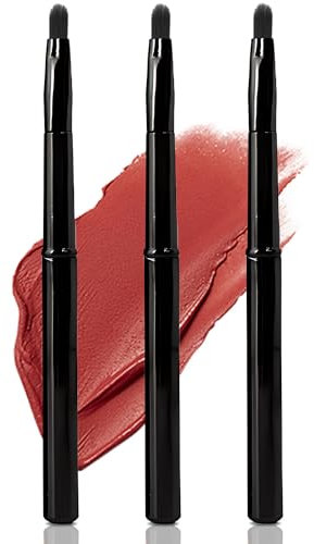 Lip Brush for Lipstick,3 Pcs Reusable Professional Makeup Tool Brush Portable Black