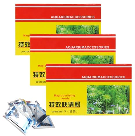 Aquarium-Reinigungspulver – NCF Magic Purifying Powder for Aquarien, Aquarium-Reinigungswerkzeug, sorgt for kristallklares Wasser (Size : 3PCS)