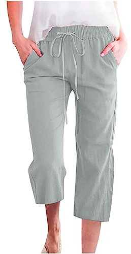 Elargisseur Pantalon Grossesse Pantalon Femme Grande Taille Pantalon Femme en Coton et Lin Pantalon Femme Enceinte Pantalon Enduit Femme Femme Pantalon Coton Pantalon Taille Vert 3XL