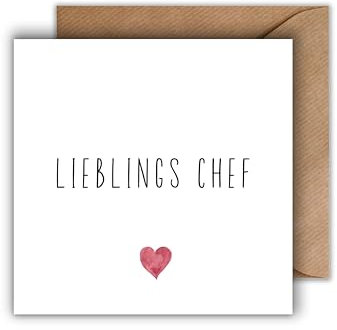 WBdesignz Grußkarte „Lieblings Chef“ – Minimalistische Dankeskarte für den Chef zum Abschied, Geburtstag oder einfach zwischendurch – Quadratisch mit Umschlag