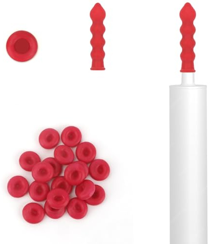 Dichtungskappen,Abdichten Kappen Silikonkartuschen,20PCS Rote Latex Abdichten Düsen Kappen,Kappen Caulk Cap,Caulk Cap Für Abdichten Und Schützen Von Dichtungsrohren,Silikon Dichtmittel Spitze