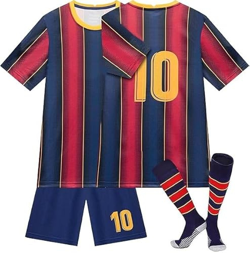 Generisch Trikot für Kinder Fußball No.10 Nostalgie Kinder Trikot Mit Kurz Limitierte Auflage für Junge Herren (A01, 6-7 Jahre)