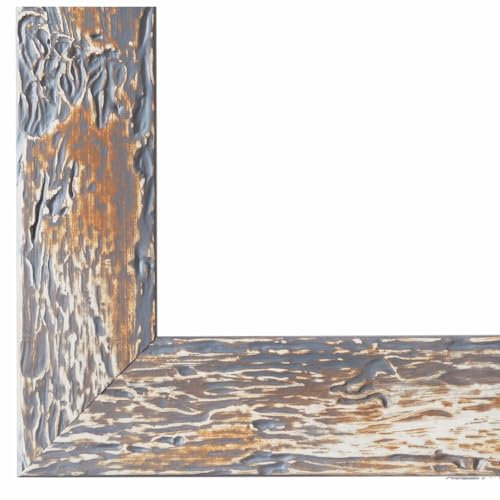 Bilderrahmen Grau 40x60-40x60 cm - mit Museumsglas (entspiegelt) Echt-Glas 70% UV-Schutz Echtholz Rahmen - Shabby Vintage Modern Passau-M