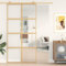 IKAYAA Puerta Corrediza 102.5 x 205 cm Puerta Corredera de Deslizante de Cristal Seguridad Puertas Interior Cristal para Sala de Estar Salón Oficina, Dorado(Se excluyen guia Puerta corredera