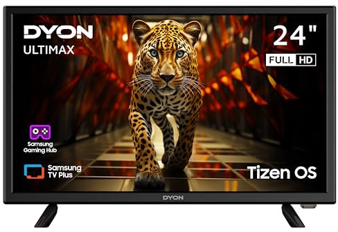 DYON ULTIMAX 24F-TI - 24 pulgadas Full HD Smart TV con Samsung Tizen OS, sintonizador triple (DVB-C/-S2/-T2), Samsung Smart & Gaming Hub, Prime Video, Netflix, Disney+ [2025]