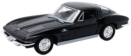 Toi-Toys Chevrolet Corvette 1963 Modellauto aus Metall Modell Auto Spielzeugauto 4-Varianten 94 (Schwarz)