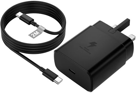 45W USB C Charger for Samsung Fast Charger Plug and Cable 2M for Samsung Galaxy S24/S23 Ultra/S23+/S23/S22/S21/S20/S10/A13/A14/A53/A54 5G, Super Fast Charger USB Type C Plug for Mobile Phone Charger