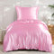 RUIKASI Parure de lit en satin 140 x 200 cm - Rose - Soyeux - Housse de couette de luxe avec brillance comme la soie - Pour cheveux et peau - Parure de lit brillante 140 x 200 cm avec fermeture éclair