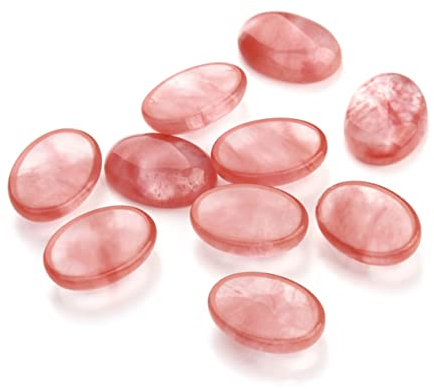 HAPINARY 10stücke Pack Ovale Rote Stein Cabochons Edelstein Aufnäher Für Schmuck Zubehör Diy Dekoration Wassermelonenrot