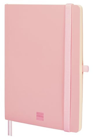 finocam Taccuino Nexo Copertina Morbida Dotted Rosa, Taccuino A5 con Fogli Microforati, Tasca e Portapenna, 72 Fogli, Ideale per Bullet Journal