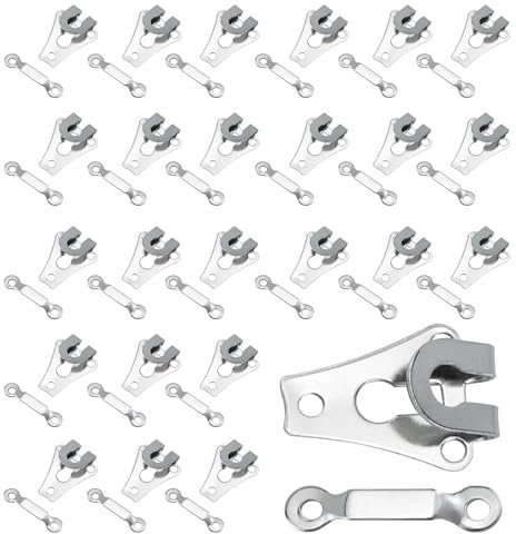 XJUDA 24 Pcs Hook and Eye Fastenings for Clothes, Trouser Fasteners Hook and Bar, Bar Fasteners, Hook and Eye Latch Clothes for Adjusting Trousers, Hooks and Eyes for Clothes