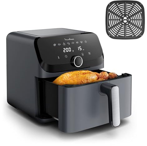 Moulinex Easy Fry Mega, Friggitrice ad Aria Versatile 7,5L/2kg per 8 Persone, 1700-2020W, Capacità Extra-Large, 9 Programmi di Cottura, Esperienza Personalizzata con My Moulinex, EZ855B
