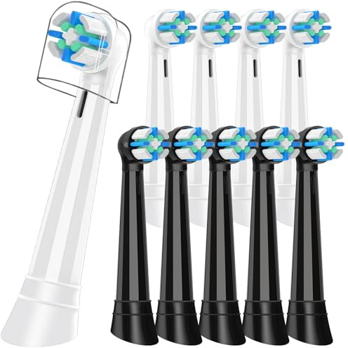 10 Stück IO Aufsteckbürsten Kompatibel mit Oral B iO 2/3/4/5/6/7/8/9/10 Elektrische Zahnbürsten, IO Zahnbürste Aufsätze Kompatibel mit Oral B Zur Zahnreinigung (Schwarz/Weiß)