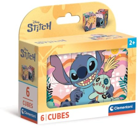 Clementoni Stitch 6 Würfel Puzzle Kinder - Geschicklichkeitsspiel für Kinder ab 2 Jahren - Sensorik- & Motorikspielzeug von Clementoni 40905
