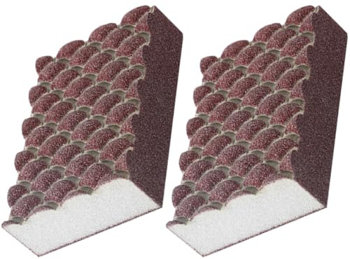 DIYEAH 2pcs Emery and Sponge Scrub Sponges for Efficient Cleaning and Scrubbing Dishes Brown Multi-Purpose Non Scratch Household Dishwashing for Kitchen Use