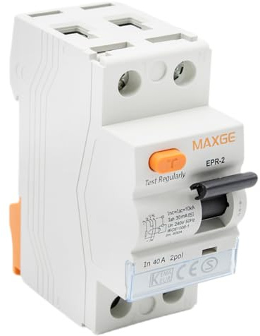 CABLEPELADO - Interruptor Diferencial Superinmunizado | Diferencial auto rearmable | Residencial 2P 40A | Interruptor Clase AC | Magnetotérmico | Dispositivo de Protección y Fugas | Blanco
