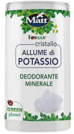 Matt Forsan - Ambientador mineral de aluminio de potasio, de origen natural y sin perfume, sin grasa ni manchas, 120 g