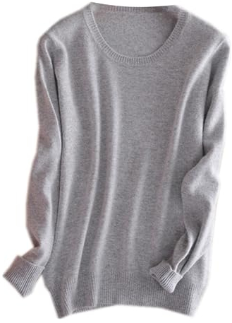 MMYOMI Ladies Crewneck Knitted Jumper Sweater Casual Long Sleeve Pullover Lightweight Classic Blouse Tops