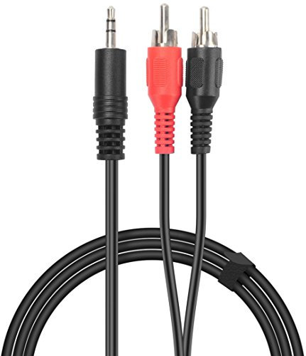 Speedlink Klinke auf Cinch Kabel HQ - (3,5mm Klinke auf 2 × Cinch (RCA) Stecker, Stereo Sound, 2m) schwarz
