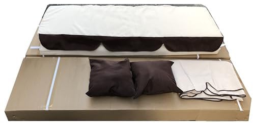 DONDOLO DA GIARDINO 3 POSTI CON TETTO PARASOLE DIVANO LETTO ALTALENA INCLINABILE (Set Teli e Cuscini di Ricambio Dondolo 3 Posti)